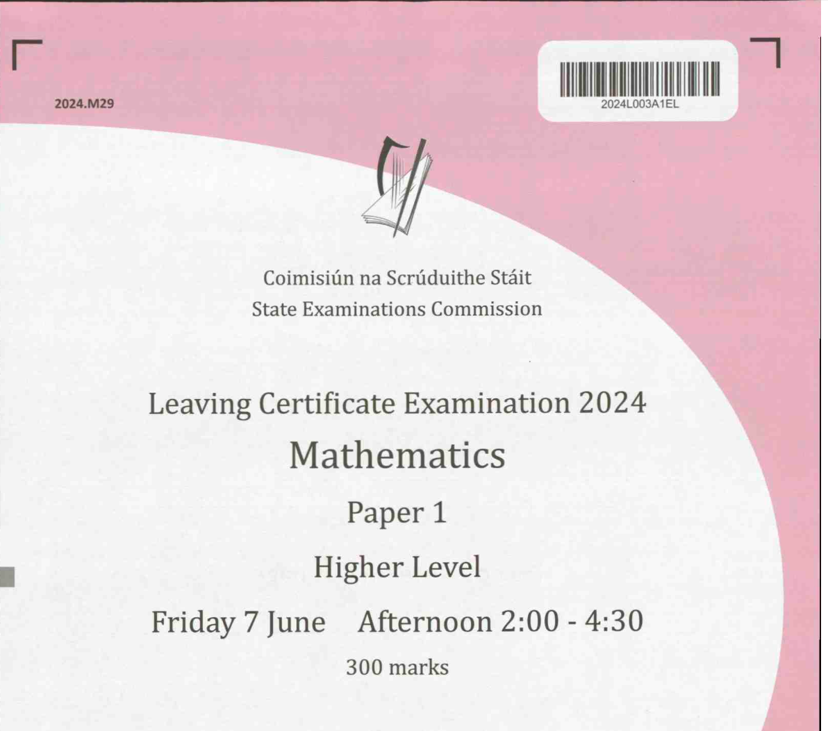 Maths Paper 1 & 2 LC 2024 (Grade 100%)