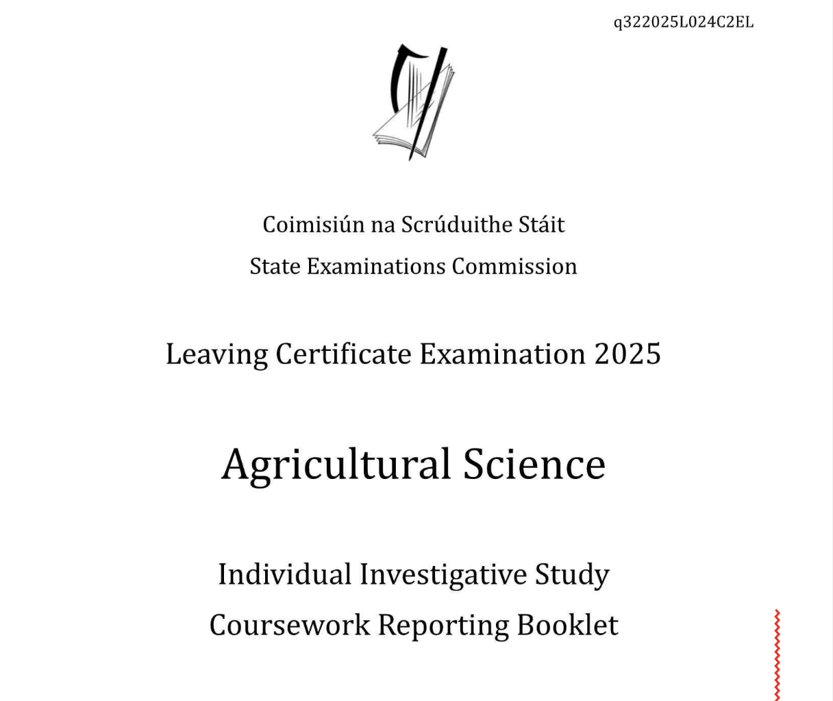 2025 Ag. Science Script AND Project (H1, 96%)